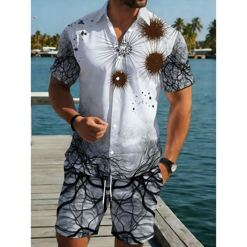 Hiking - Premium Men's Printed Shirt Shorts Matching