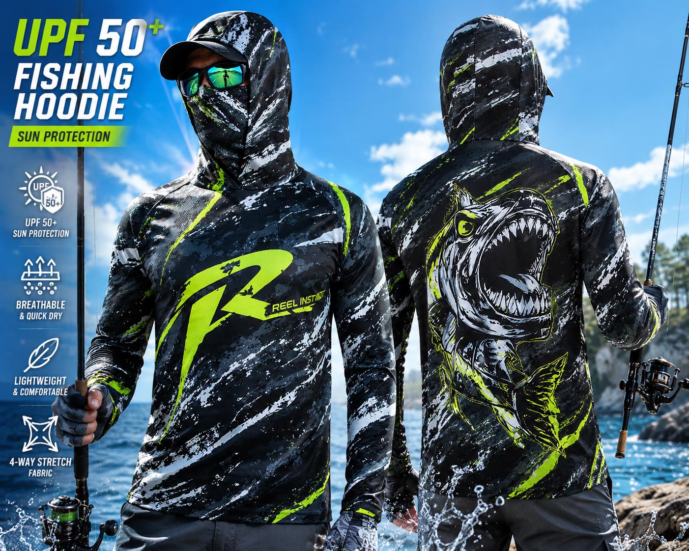 Outdoor Sun Protective Long Sl - Fishing ulasan dan harga