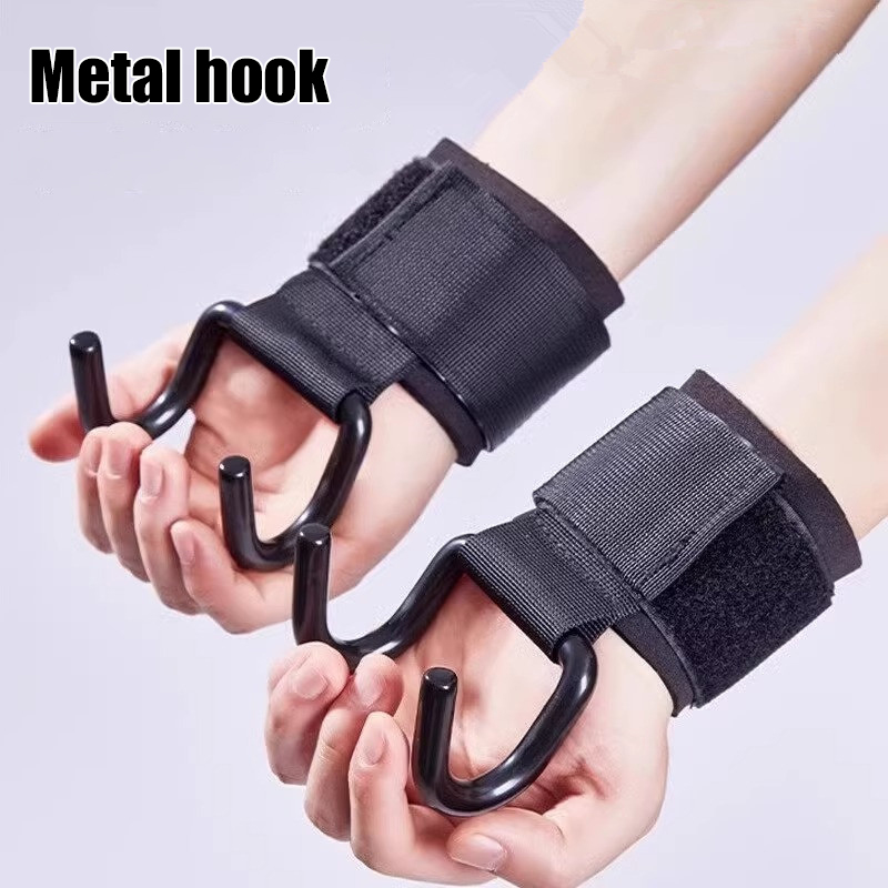 【F】2Pcs Weight Lifting Hooks H - Wrist Wraps Weightlifting Support ulasan dan harga