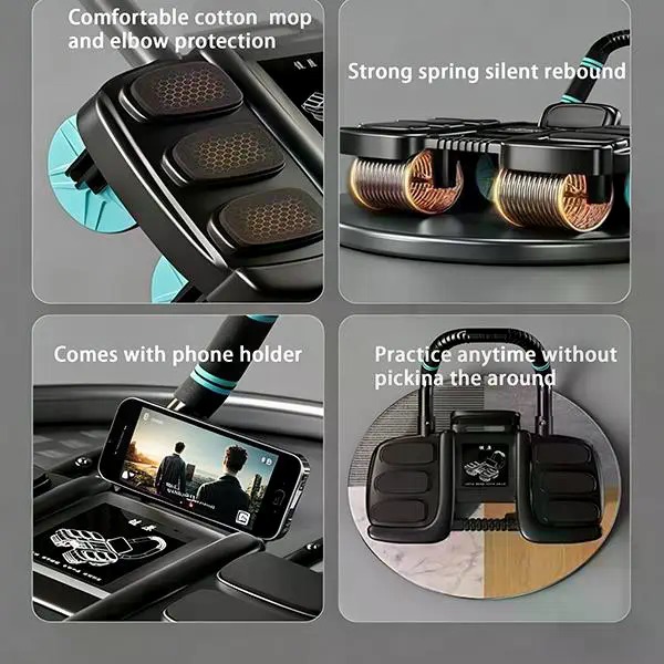 4-Wheel Recoil Ab Roller with  - Ab Roller Wheel With Elbow Support ulasan dan harga