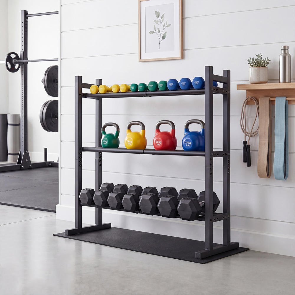 Heavy Duty 3-Tier Dumbbell Rac - Fitness Equipment ulasan dan harga