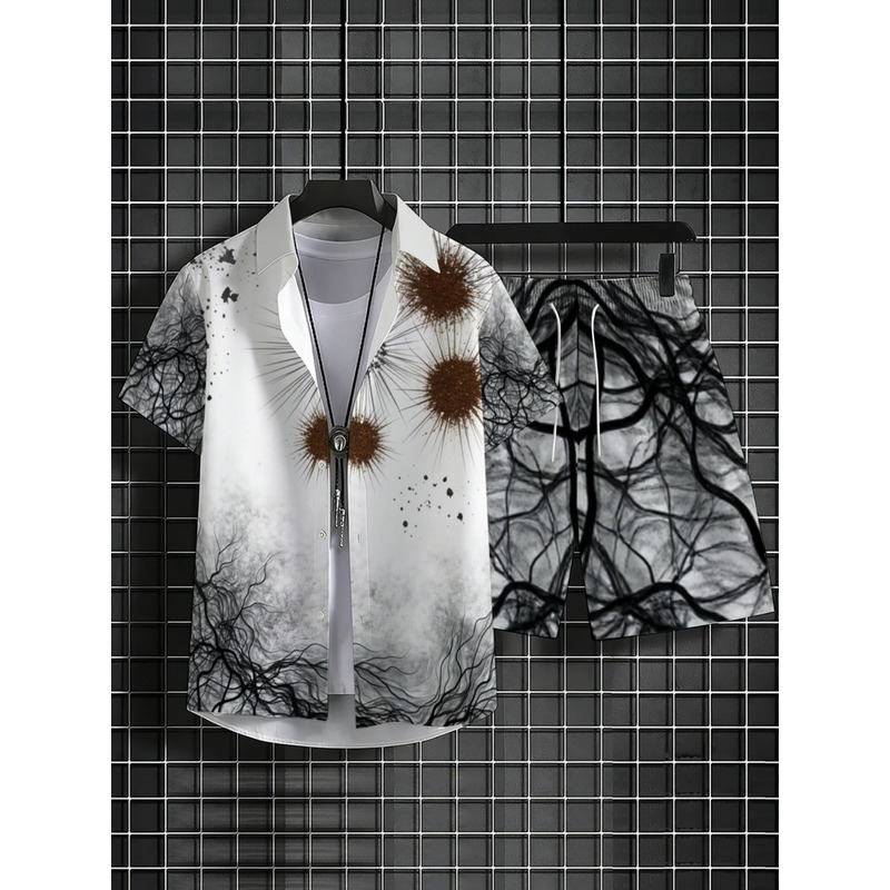 Premium Men's Printed Shirt Sh - Hiking ulasan dan harga