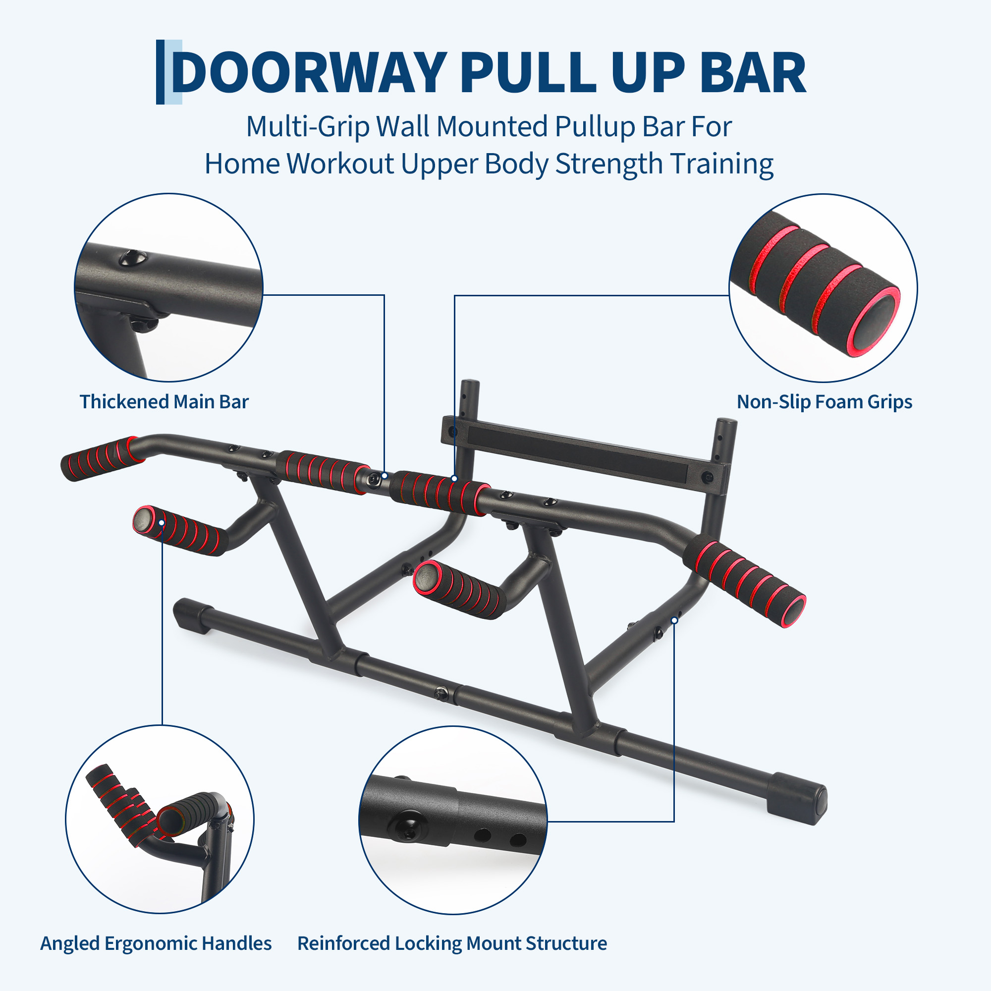 Adjustable Pull-Up Bar for Doo - Door Pull Up Bar No Screw ulasan dan harga